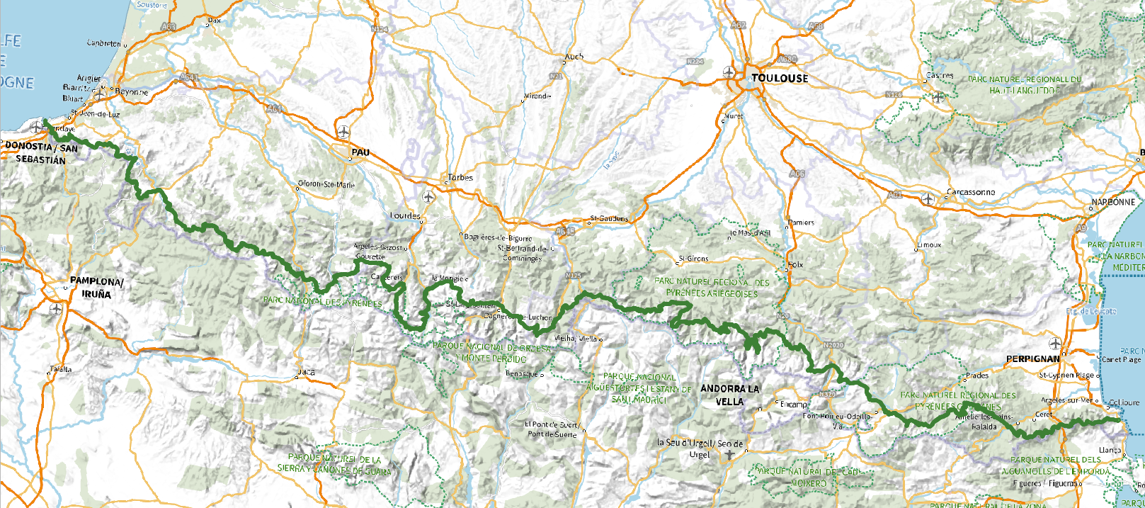 gr pyrénées carte